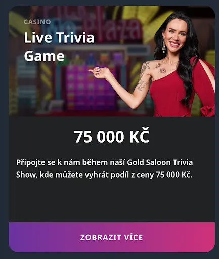 Live Trivia Game s výhrou 75 000 Kč