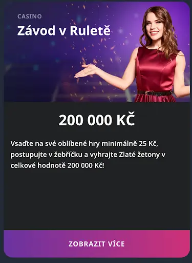 Závod v ruletě – promo akce s výhrami 200 000 Kč